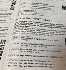 Game Genie NES Model 7356 Codebook 1991 - Bilingual - Missing Cover