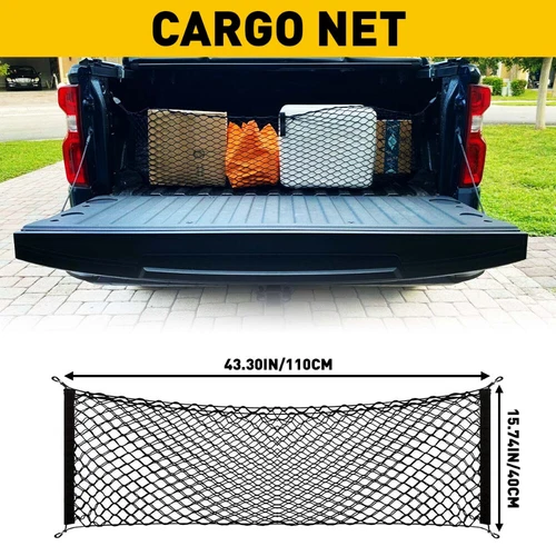 Rear Truck Bed Envelope Style Trunk Mesh Cargo Net for GMC Sierra 2013-2022 New