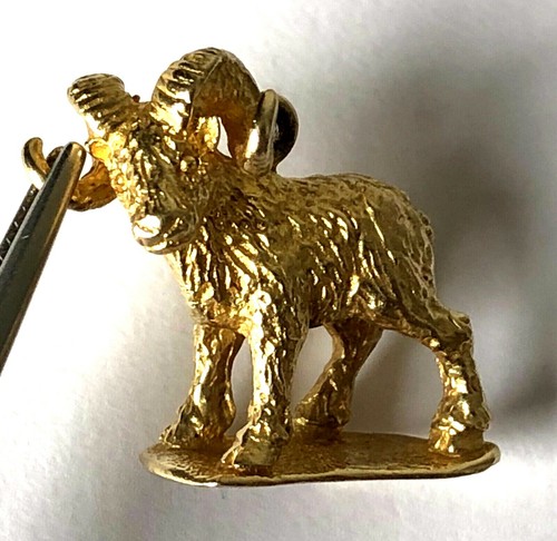 LJH 10K Solid Yellow Gold Mountain Ram Wilderness Charm Pendant - Picture 7 of 11