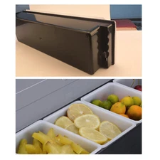 Ice Chilled 5 Compartment Condiment Server Caddy Serving Tray Container Bar USA