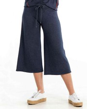 NWT Fresh Produce XS S Sullivan Wide Leg Crop Sweat Pants Capris Lounge Blue