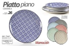 PIATTO PIANO TONDO IN CERAMICA LINEA MARRACASH 3,2*26 CM VARI COLORI JNP-771637