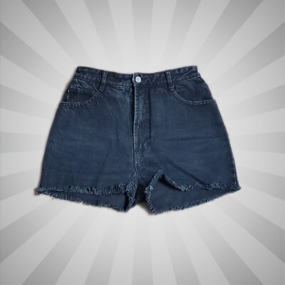 Bongo 90's Vintage Cut off Denim Jean Shorts ~ Sz 7 ~ Black ~ High Rise