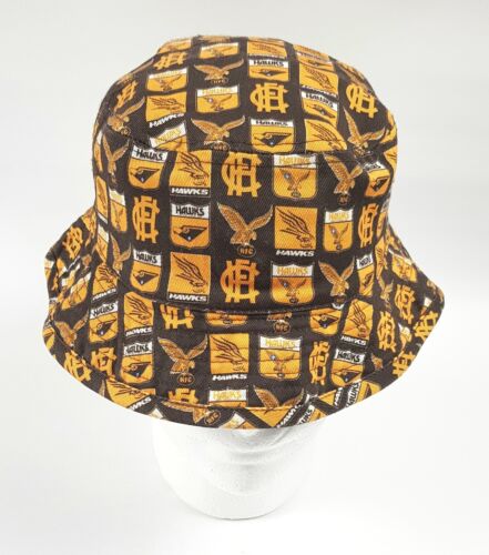 Hawthorn Hawks AFL Football Club Bucket Hat Size 58cm Classics Reversible - Picture 1 of 6