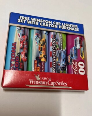 Vintage Winston Racing Cup Series Lighter Set Nascar - Damaged Box