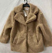 Sherpa Jacket Vigoss Woman's XL Brown Snap Up Pockets Mid Weight Lined