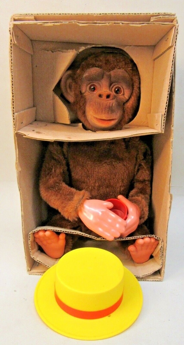 1960's Alps LUCKY SEVEN DICE THROWING MONKEY Bat-op MINT IN BOX ft