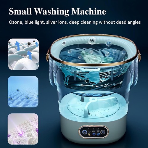 Efficient 15L Portable Clothes Washer with Dehydration Basket - Travel-Friendly - Picture 6 of 8