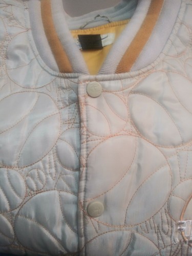 VNTG Raw Blue Classics First Team Baseball Quilted Bomber Jacket 2XL - Picture 10 of 10