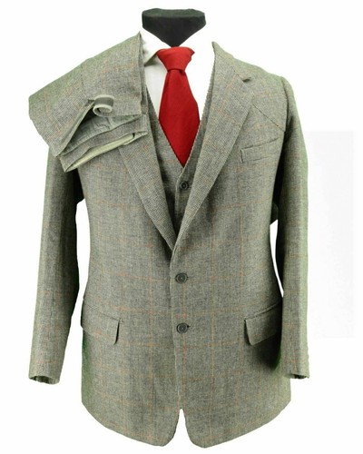 Men's Gray Bespoke Tweed Hunting 