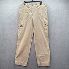 Ralph Lauren Sport Women Cargo Utility Pants Khaki Tan 100 Cotton Size 10