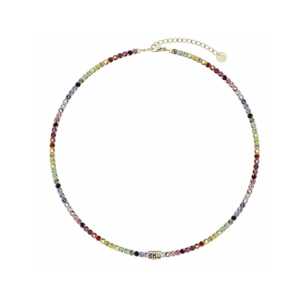 LIU JO Luxury Womens Necklace LJ3221 Stainless Steel Tennis Golden