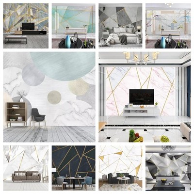 3D Geometric Marble Gold Self-adhesive Wallpaper Removable Wallpaper Wall Mural