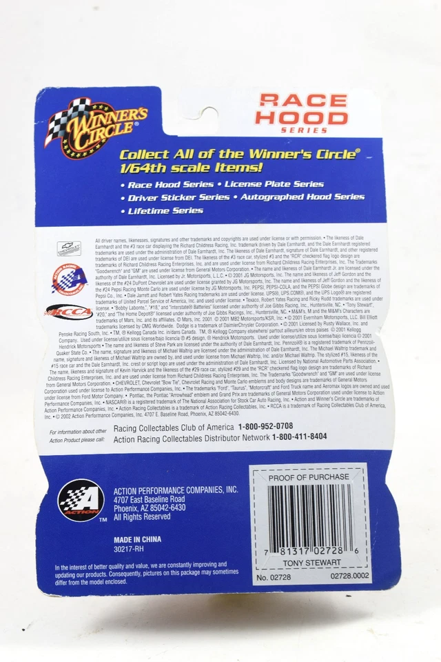 Tony Stewart Home Depot Coca Cola Polar Bear 2001 Winner's Circle 1/64 Diecast - Image 3 of 3