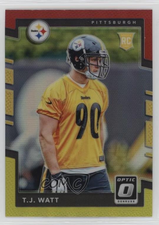2017 Donruss Optic Rookies Red & Yellow Prizm TJ Watt #122 1cz3