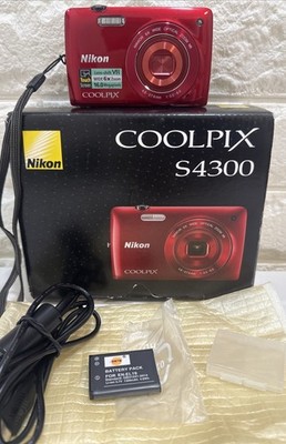 Nikon Coolpix S4300 16MP Touch Screen Digital Camera Excellent W/NEW BATTERY BOX