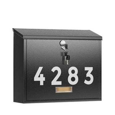Locking Wall-Mount Mailbox for Outside, with 4 Keys, Galvanized Steel Rustpro...