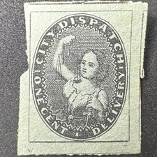 1800s Local Postage Stamp With French Writing On Back