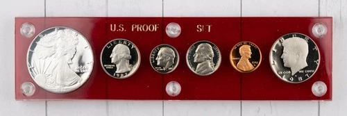 1987-S American Eagle Proof Silver 1 Oz Coin w/ US Proof Set 6 Coins - 134B