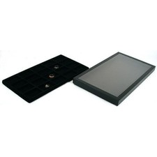 20 Slot Jewelry Display Tray Acrylic Lid Travel Case