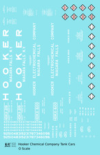 K4 O Scale Decals Hooker Chemical / Electrochemical Tank Car White Niagara Falls
