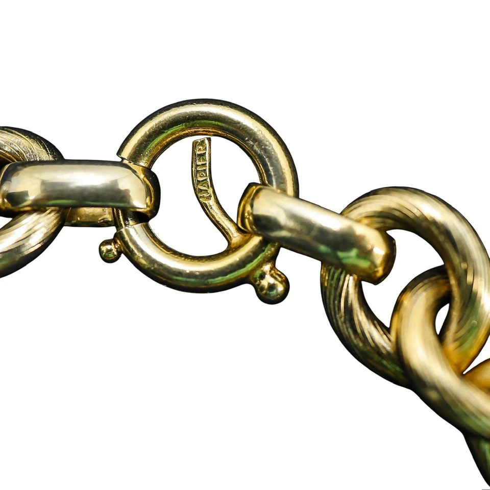 Brazalete de cadena de eslabones texturizados tono dorado Napier de colección temprana de los años 50 Foto 2 de 4