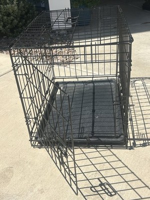 Grreat Choice Small Folding Steel Dog Cage 24 in Folding Cage for Small Dogs