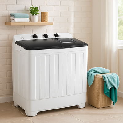 #ad 2 In 1 Compact Twin Tub Washing Machine Portable 30lbs Laundry Washer and Dryer $199.99