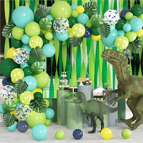 Papel crepé verde 6 rollos serpentinas verdes en 3 colores para bebé de graduación Foto 3 de 4