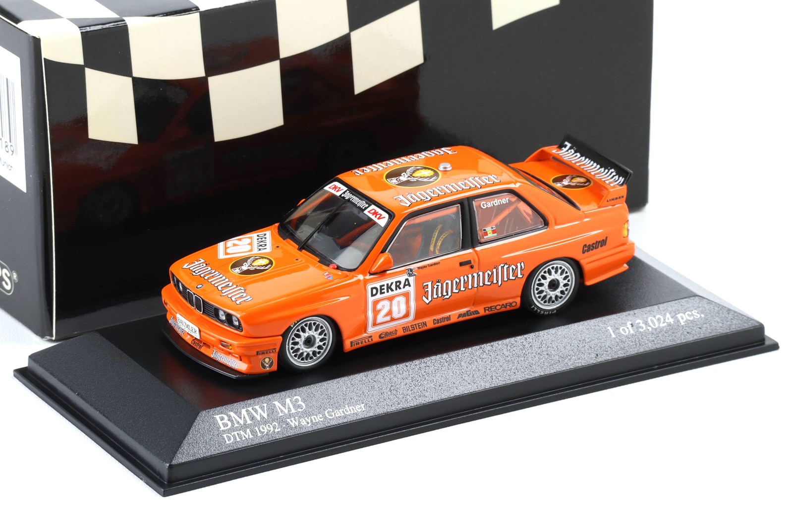Minichamps 1:43 BMW M3 E30 DTM 1992 Team Linder #20 Wayne Gardner