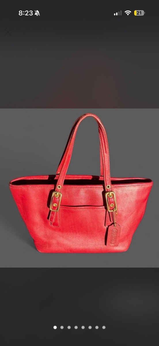 バッグ Coach Hamptons Demi Shoulder Bag Red Coach Vintage Demi Hampton Shoulder Handbag Red Leather, Y2K Era