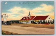 Vintage Howard Johnson's Nashua NH Linen Postcard Route 3 Highway