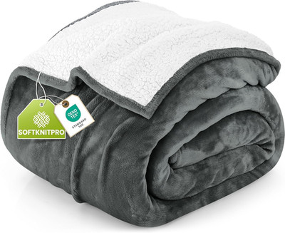 Utopia Bedding Kuscheldecke Warm Sherpa Wolldecke [Grau, 200X150 Cm] Flauschig S
