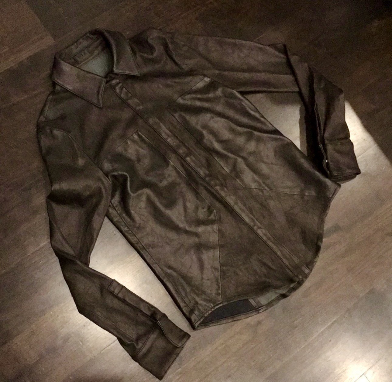 R &A Leather Shirt Size M Men's
