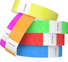 600 WristCo Tyvek Wristbands for Events, 6-Color Variety Pack   Tamper-Proof D