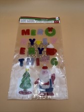 NEW Christmas Santa Tree window Gel Clings 35pcs Stickers Decorations
