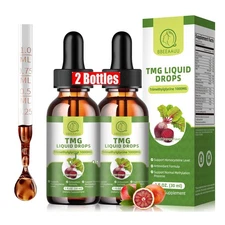 2Pack TMG Liquid Drops 1000MG -Trimethylglycine,Supports Methylation & Liver
