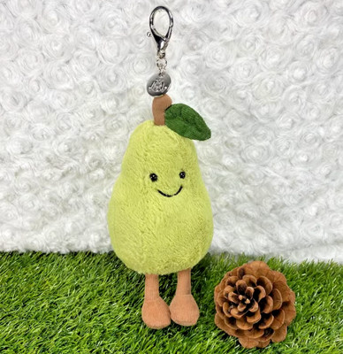 Amuseable Pear Plush Bag Charm Keychain Cute Fruit Toy Gift NWT Soft Style Decor