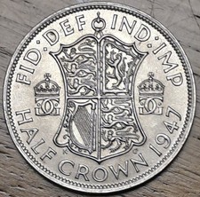 1947 King George VI Half Crown Excellent Condition 14.1 grams