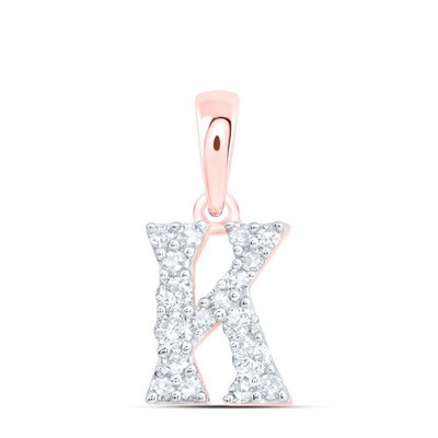 10k Rotgold 0,15ctw natürlicher Diamant Initiale ''K'' Charm 0,44g Alphabet Anhänger
