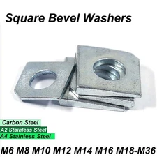 Square Bevel Washers Wedge Washers Carbon Steel/A2/A4 Stainless Steel M6 M8-M30