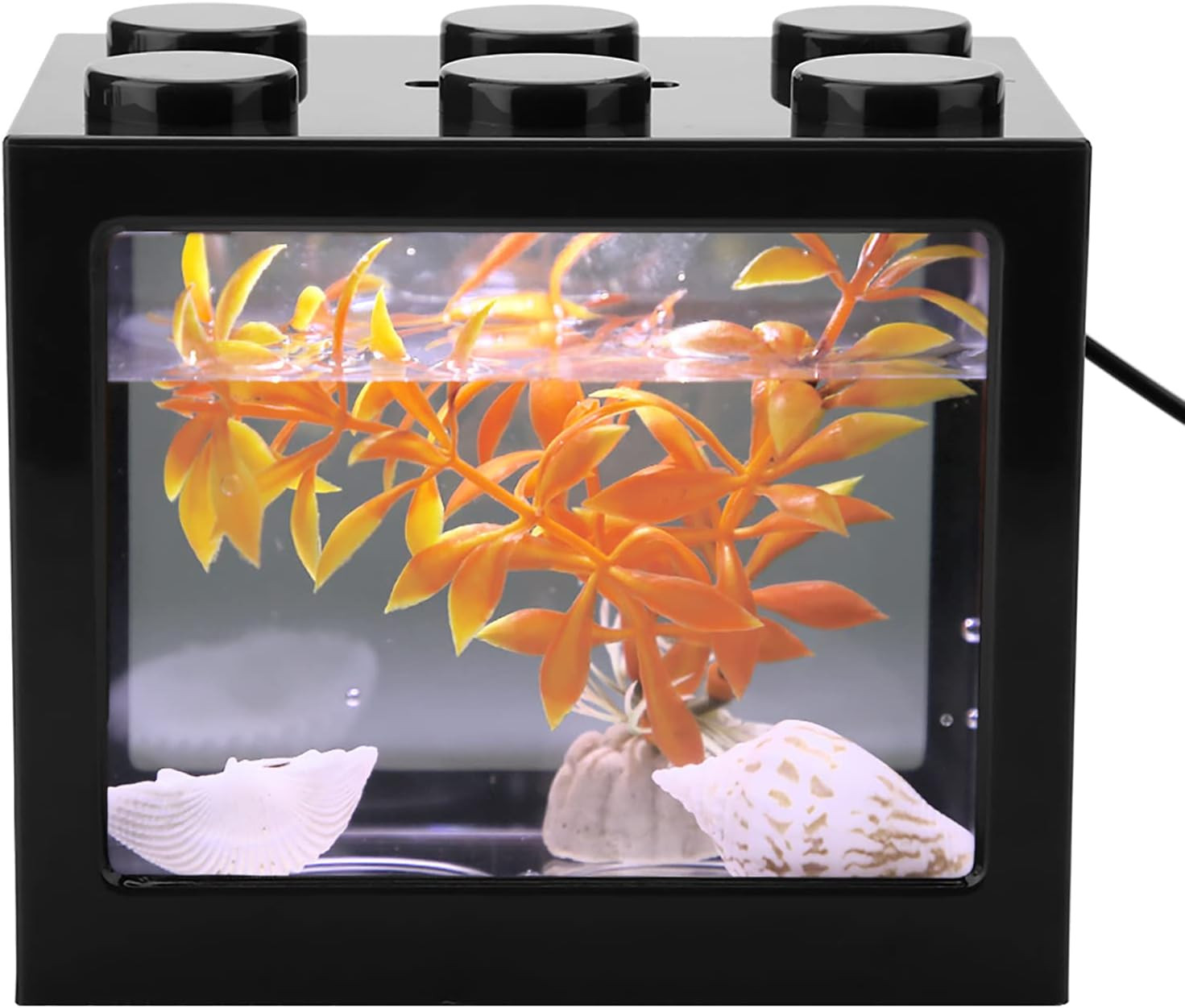 Cube Tank Desktop, Acrilico Mini Acquario Impilabile Con Luce LED USB