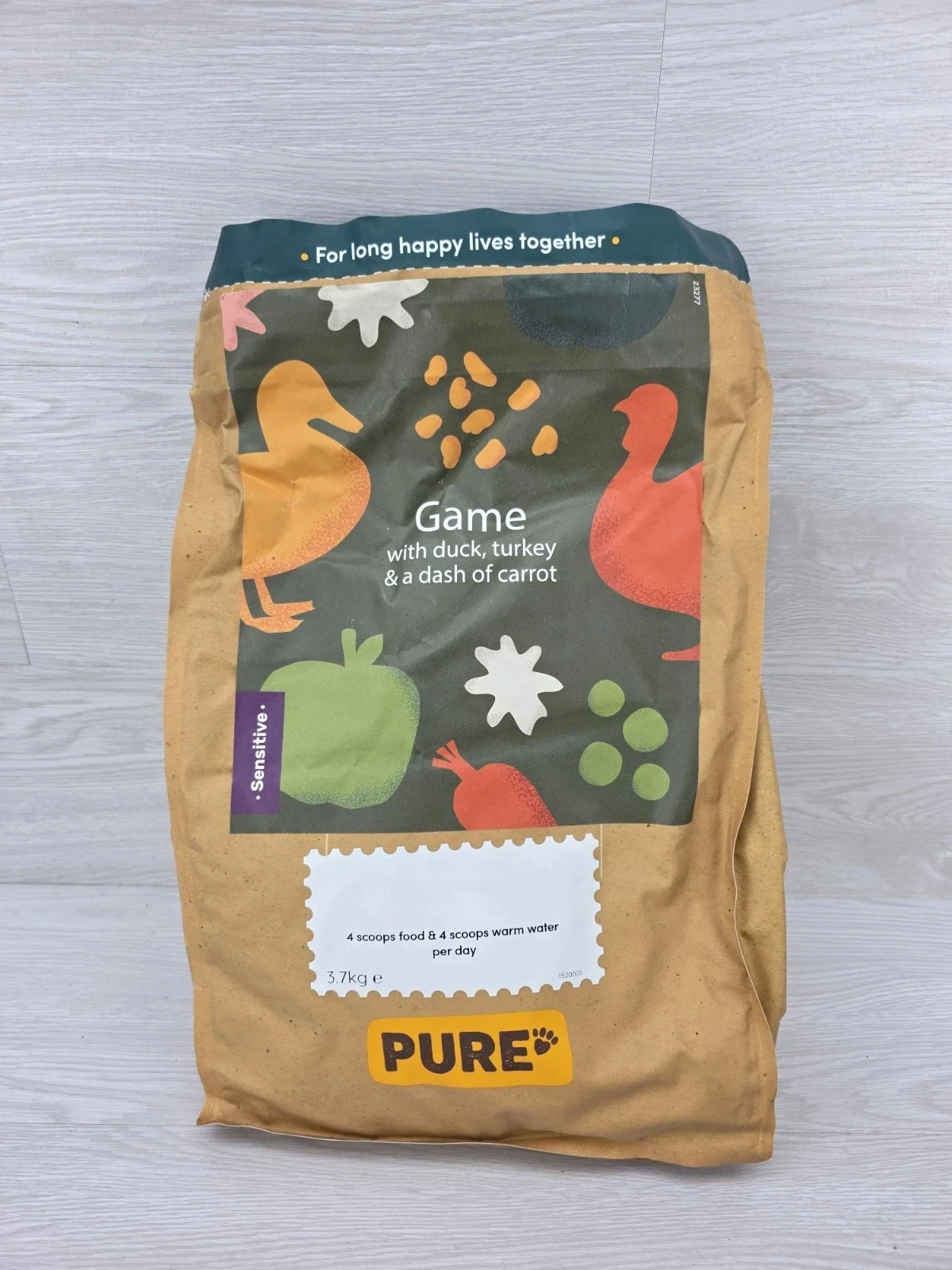 Pure Pet Dog Food Game Duck Turkey Carrot 3.7kg 28/12/2026 NEW