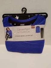 Climate Right by Cuddl Duds Womens 2 Piece Base Layer/Pajama Set Small (6-8)Blue