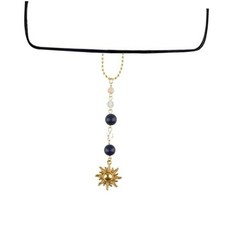 Cute Boho Dangling Sun Car Decor Decorations Green and Gold Rear View Mirror