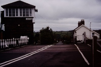 Low Row Signal Box Level Crossing Original Railway Slide Ref 8579