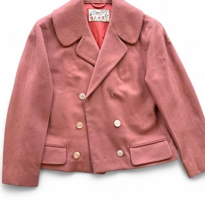 Rare Vintage Sic Sic Tailor Hong Kong Pink Wool Skirt Suit Set