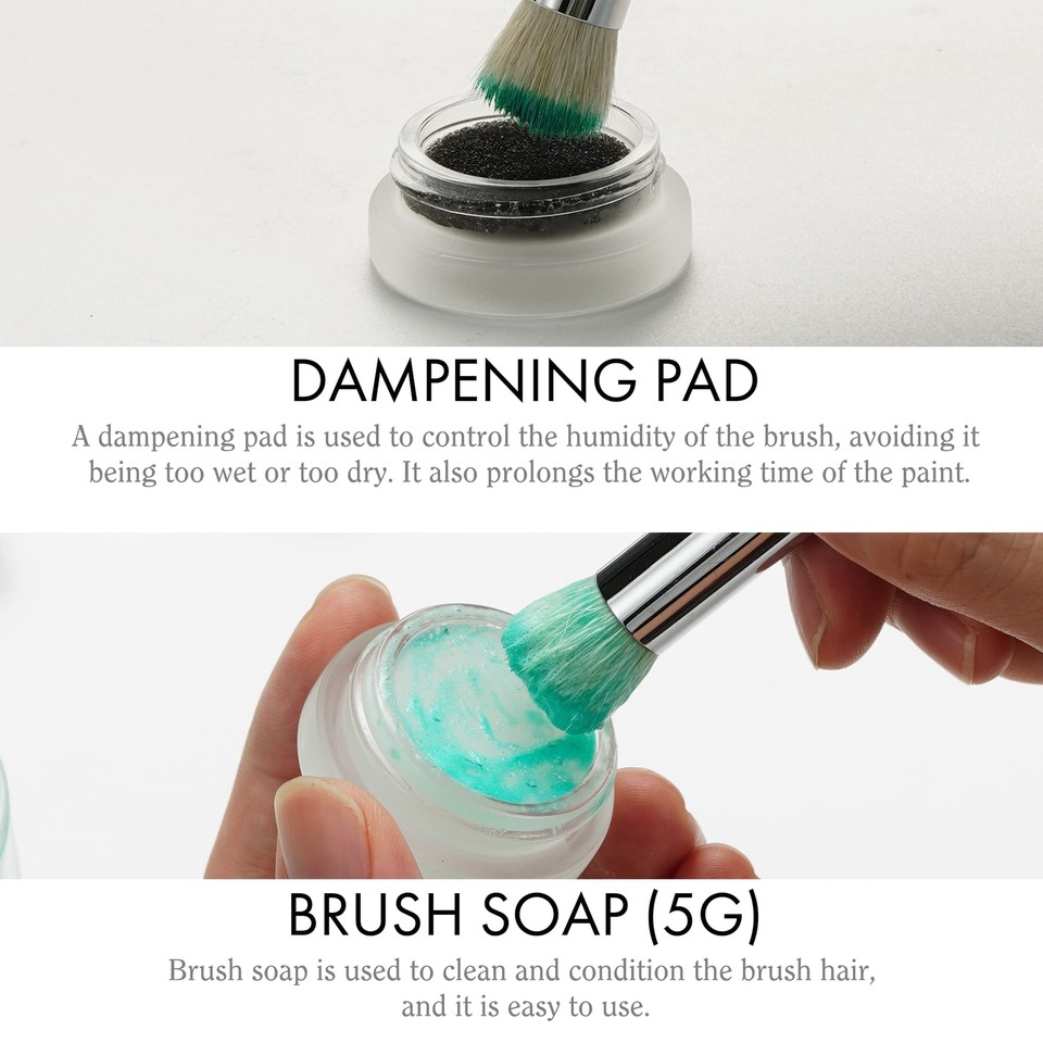 ARTIFY Drybrush Set with Dampening Pad and Brush Soap 5 Sizes