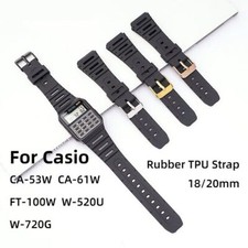 For Casio Strap CA-53W CA-61W FT-100W W-720G F108W Rubber Watch Band 18mm 20mm