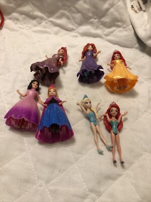 Disney Princess Polly Pocket Magiclip Magic Clip Dolls Dresses